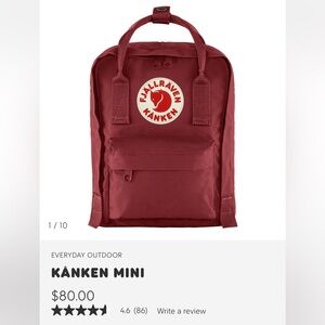 Fjall Raven Mini Backpack Ox Red